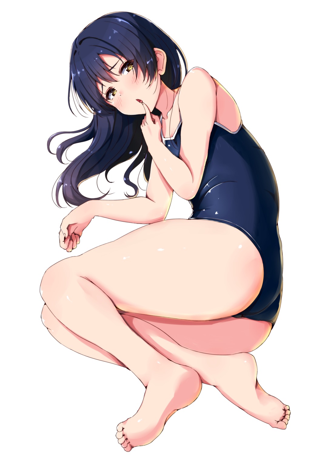 ass feet love_live! school_swimsuit shinonon_(iso_shino) sonoda_umi swimsuits