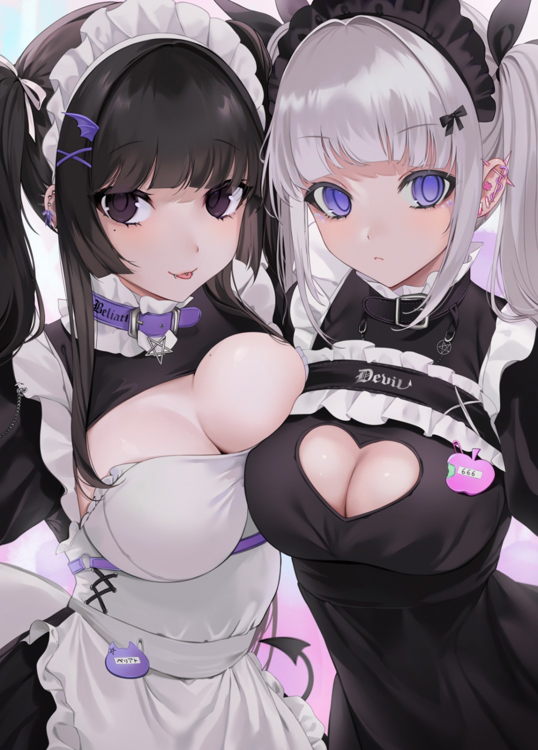 cleavage devil maid no_bra ompf tail