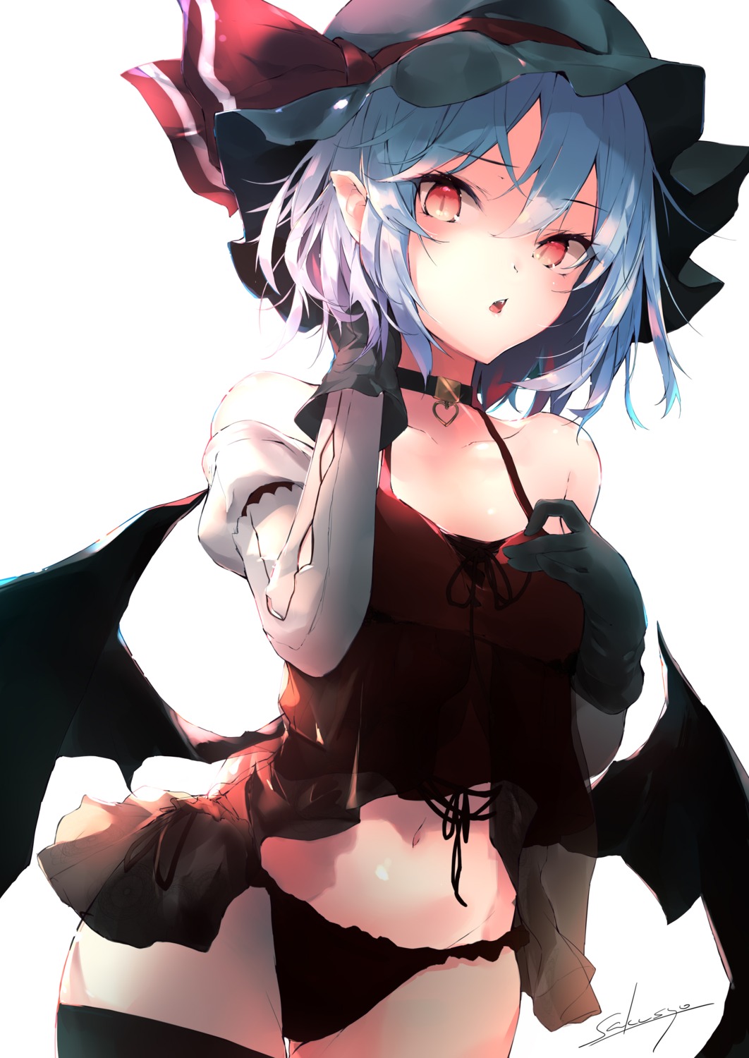 pantsu pointy_ears remilia_scarlet sakusyo touhou wings