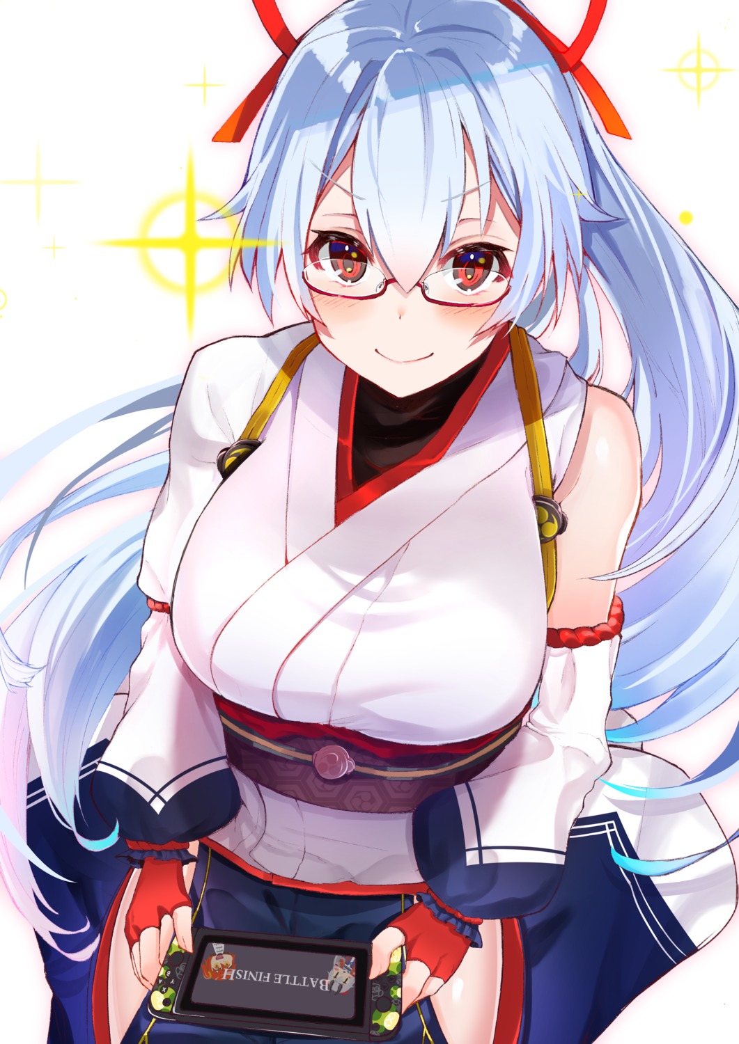 fate/grand_order felnemo japanese_clothes megane tomoe_gozen_(fate/grand_order)