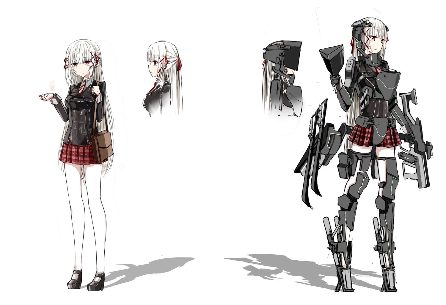 anotoki_ashi character_design gun mecha_musume pantyhose seifuku