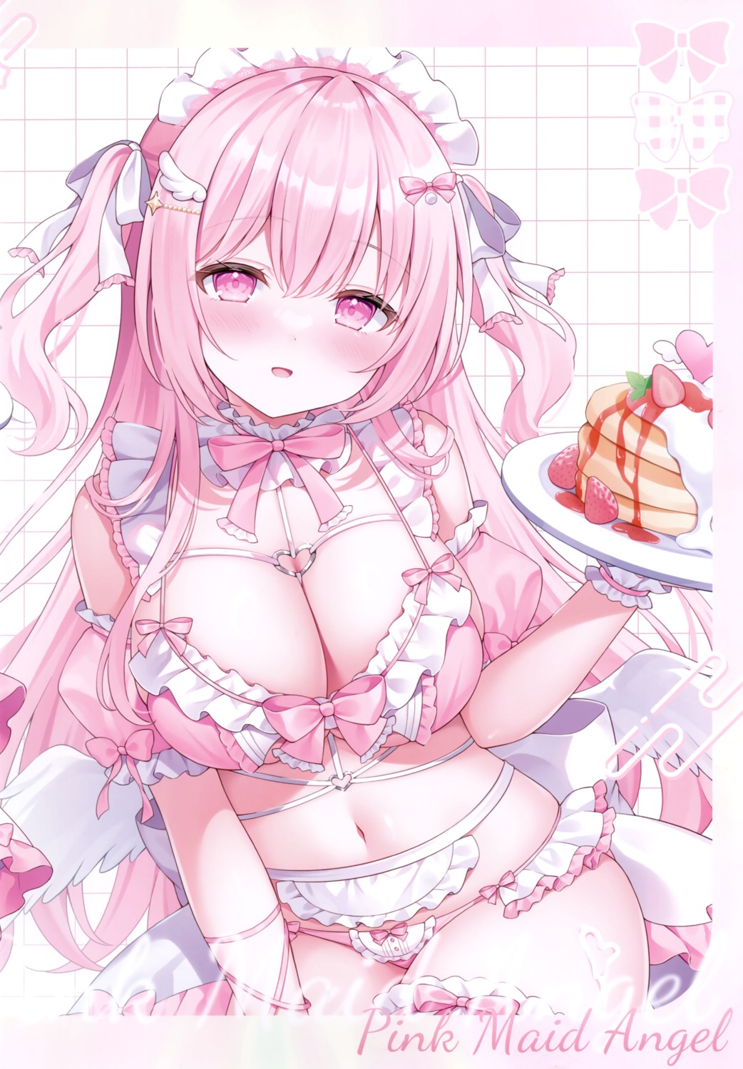 bra cream garter maid pantsu shiono_room siooooono waitress wings