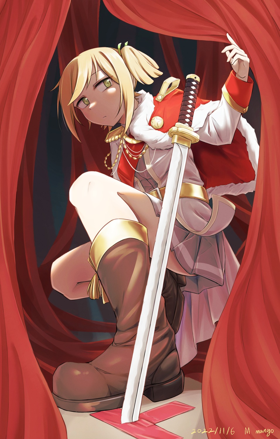 daiba_nana m_mango shoujo_kageki_revue_starlight skirt_lift sword uniform