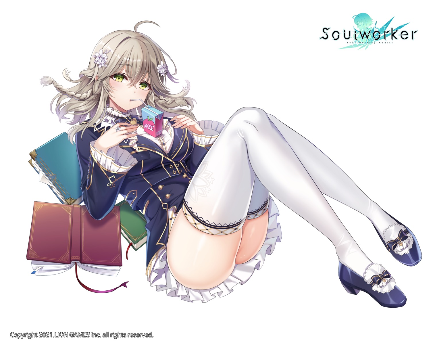 heels maett seifuku skirt_lift soul_worker thighhighs