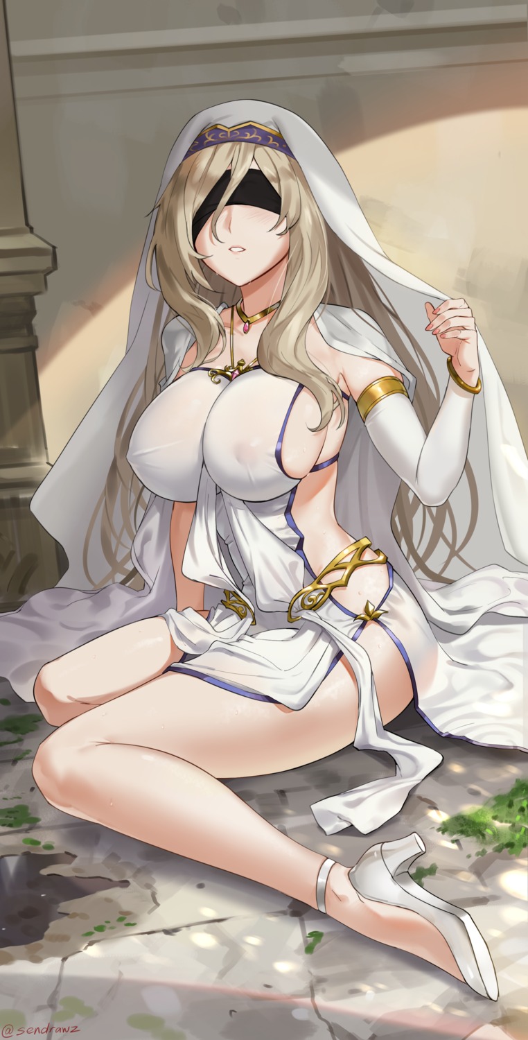 areola erect_nipples goblin_slayer heels no_bra see_through sendrawz sword_maiden