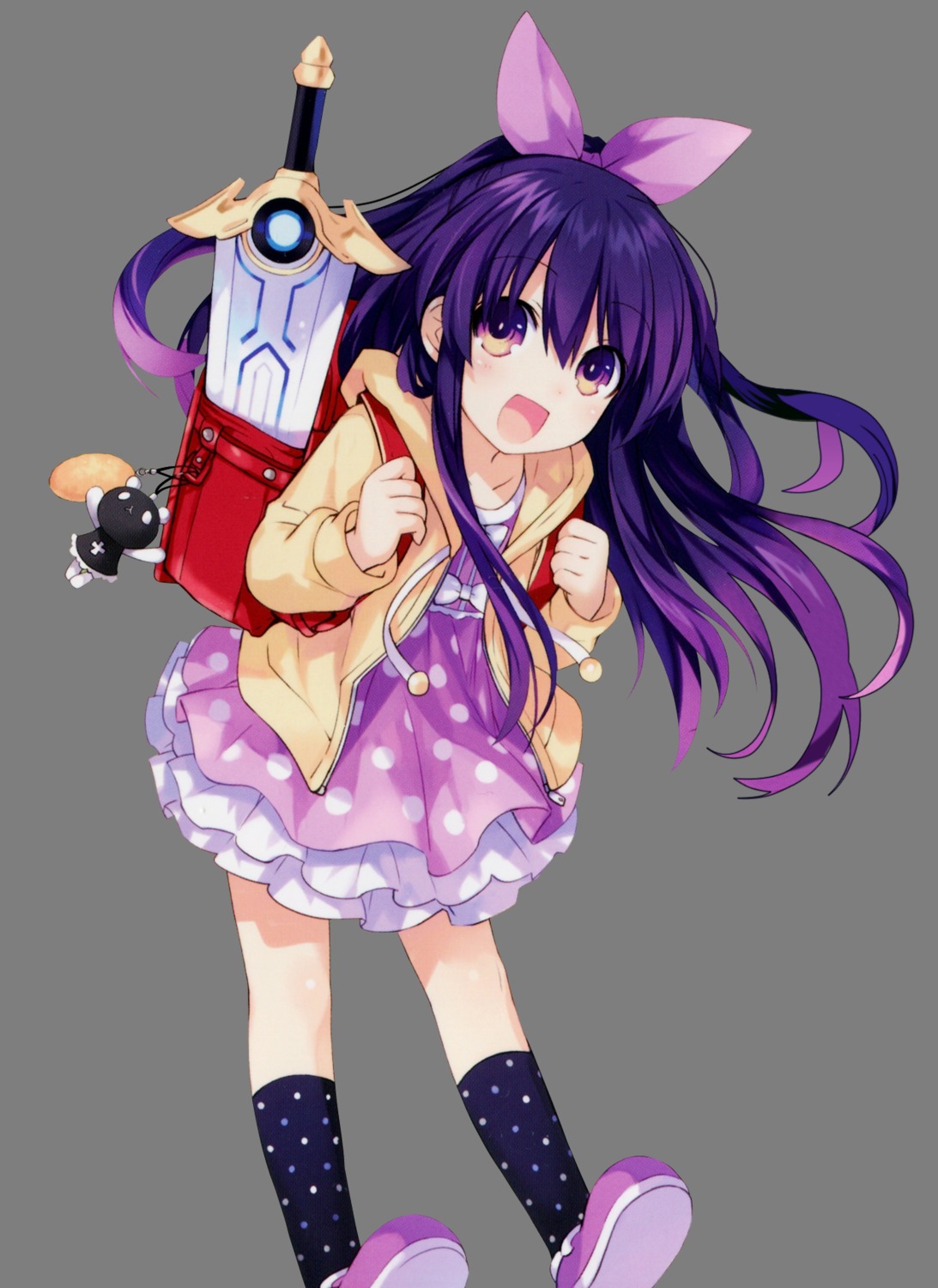 chibi date_a_live dress sword transparent_png tsunako yatogami_tooka