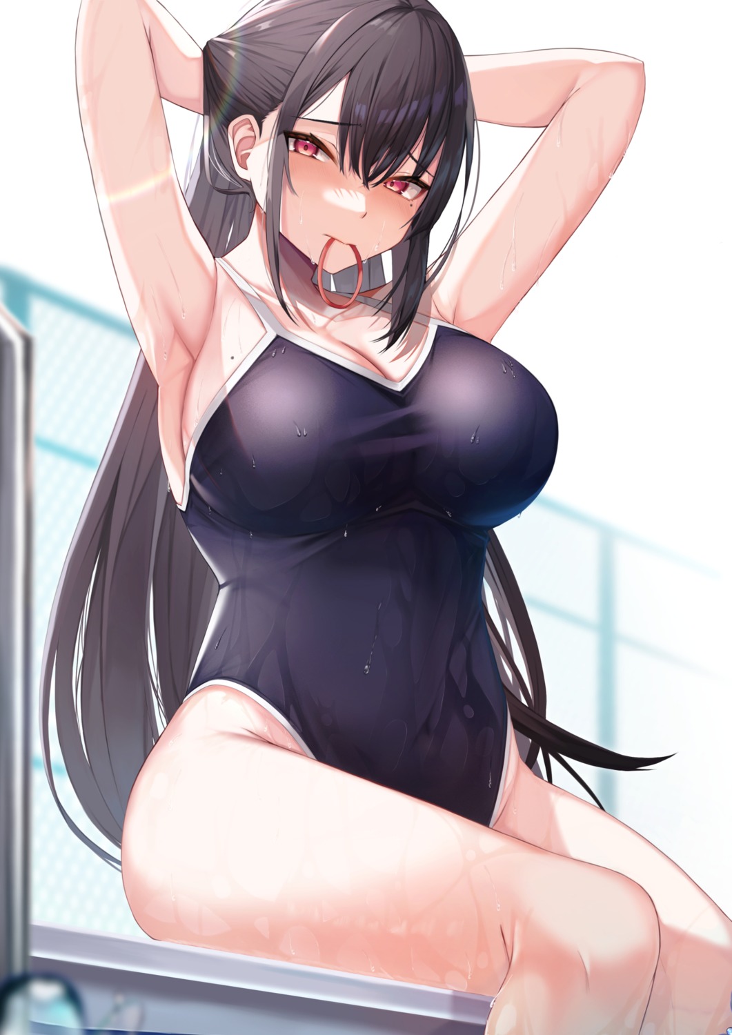 cleavage kazuha_(saku_kn) swimsuits wet
