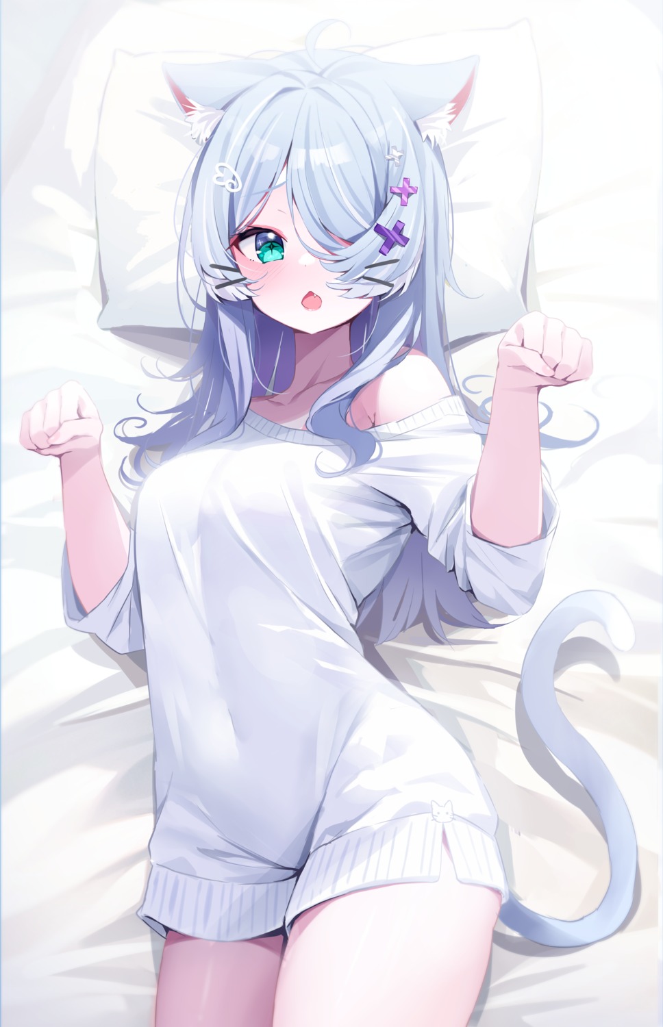 animal_ears deyui elira_pendora nekomimi nijisanji nijisanji_en sweater tail