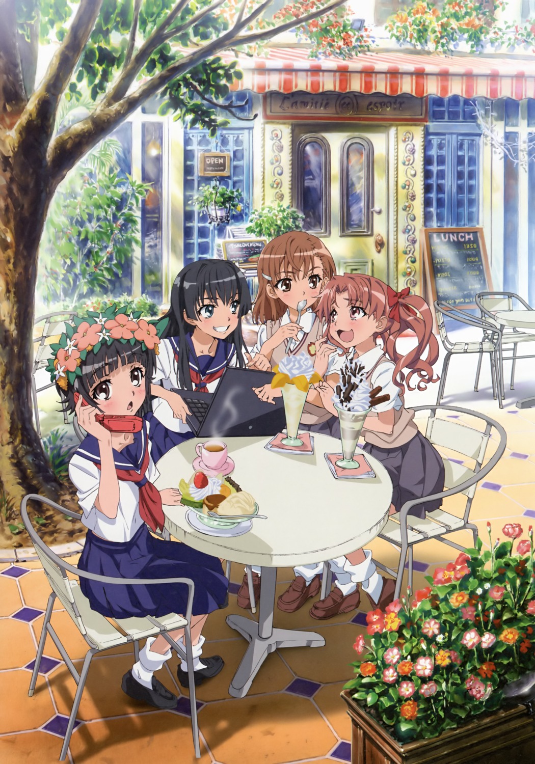 misaka_mikoto saten_ruiko seifuku shirai_kuroko toaru_kagaku_no_railgun toaru_majutsu_no_index uiharu_kazari