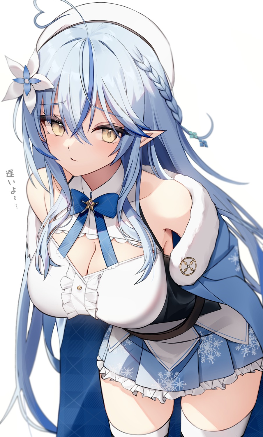 cleavage elf hololive pointy_ears thighhighs thomas_8000 yukihana_lamy