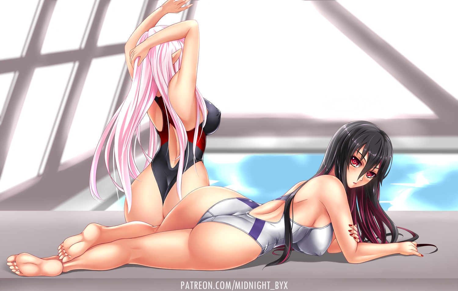 ass erect_nipples midnight pointy_ears swimsuits