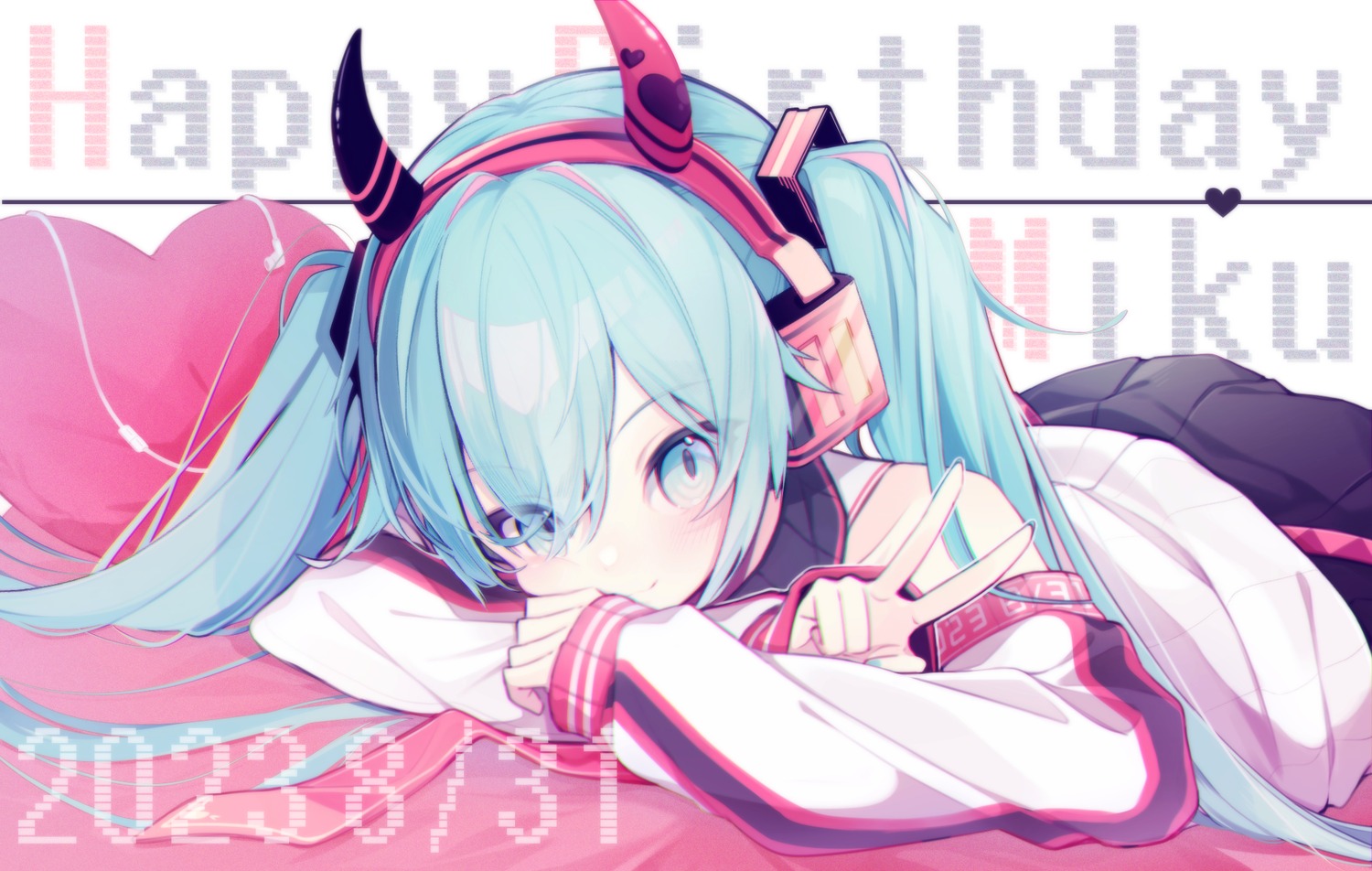 chuuko_anpu hatsune_miku headphones horns vocaloid