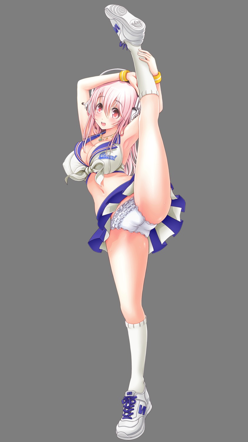 cameltoe cheerleader cleavage erect_nipples headphones mag_kan pantsu skirt_lift sonico super_sonico transparent_png v-mag