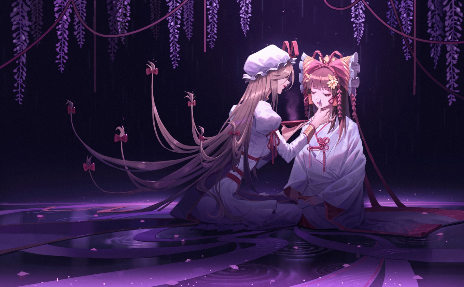 hakurei_reimu japanese_clothes jira touhou yakumo_yukari yuri