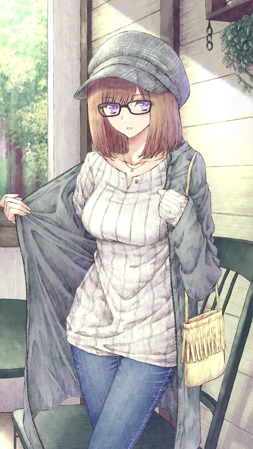 aramachi megane sweater undressing