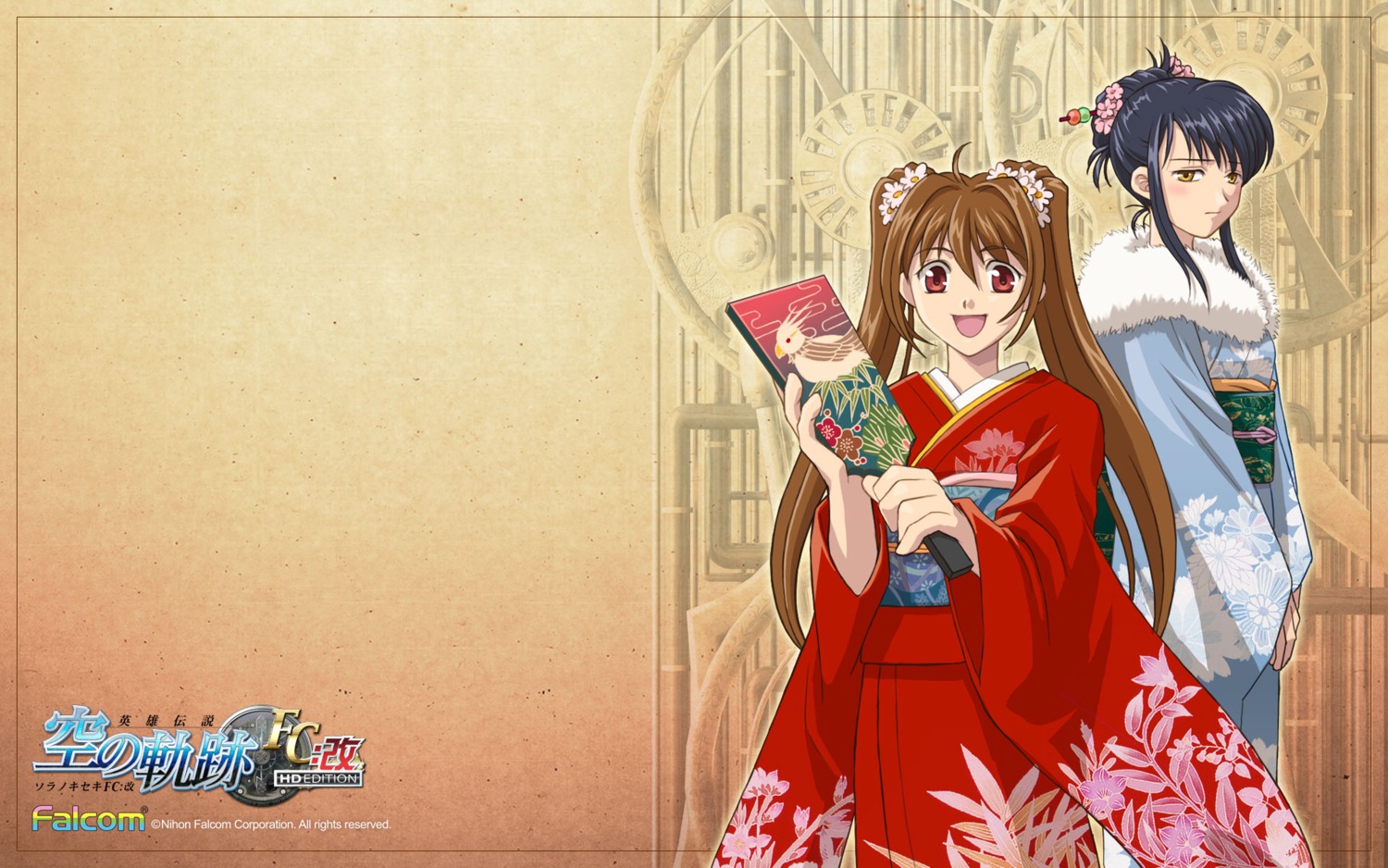 eiyuu_densetsu eiyuu_densetsu:_sora_no_kiseki estelle_bright falcom joshua_bright kimono wallpaper