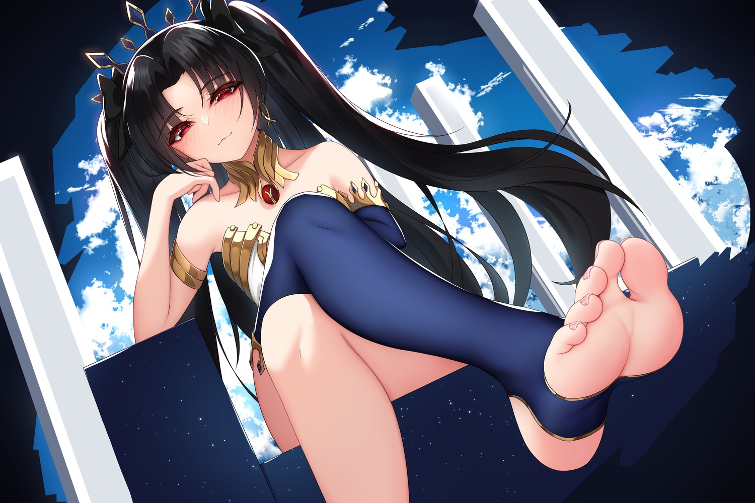 bikini_armor damao_yu fate/grand_order feet ishtar_(fate/grand_order) thighhighs