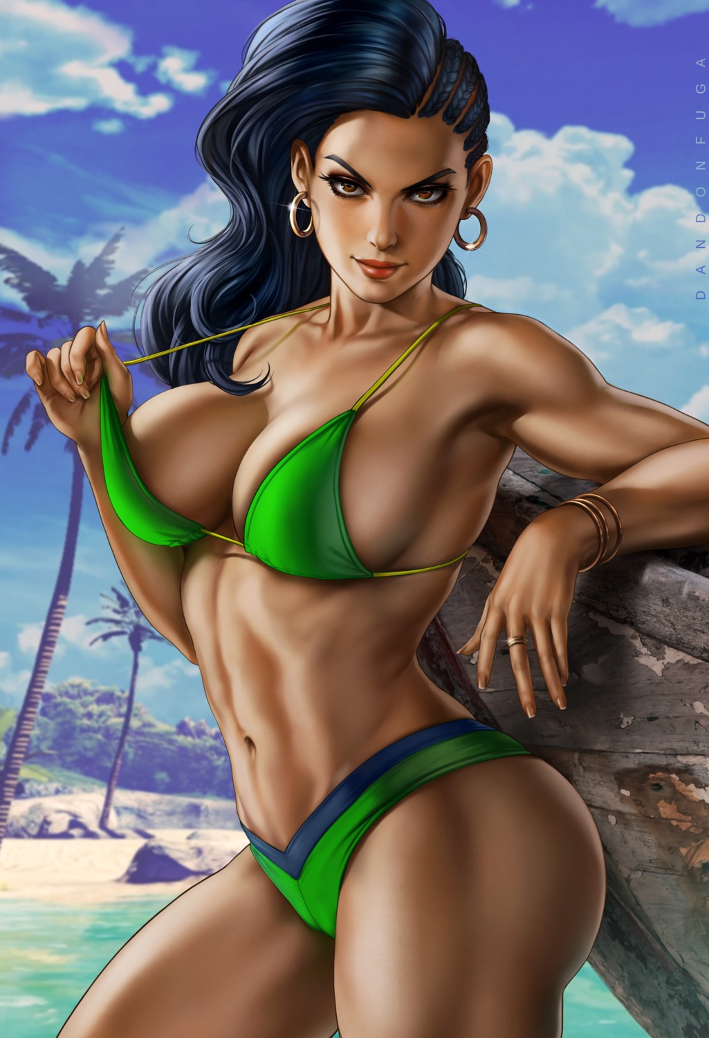 bikini dandon_fuga laura_matsuda street_fighter swimsuits undressing