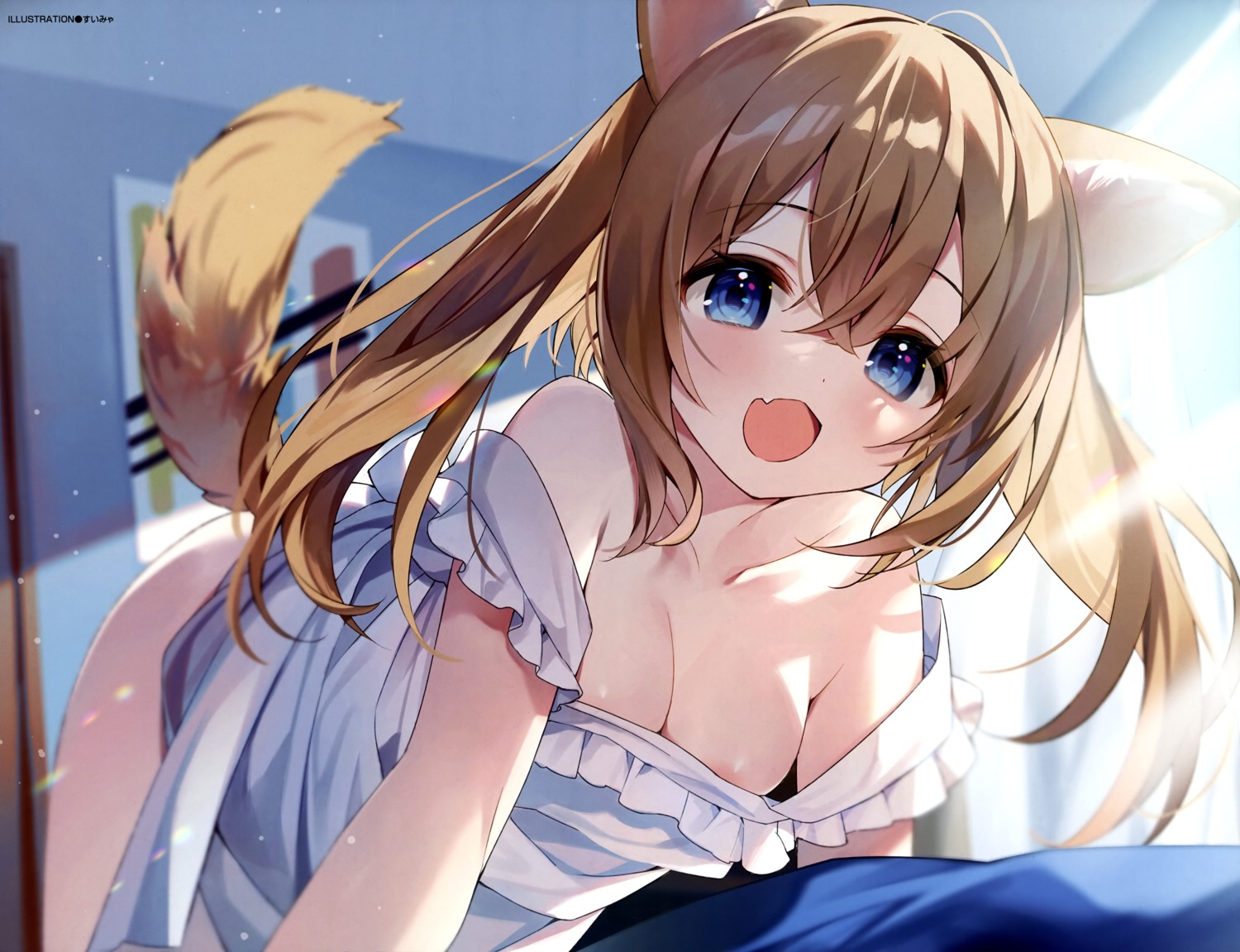 animal_ears areola naked_apron suimya tail