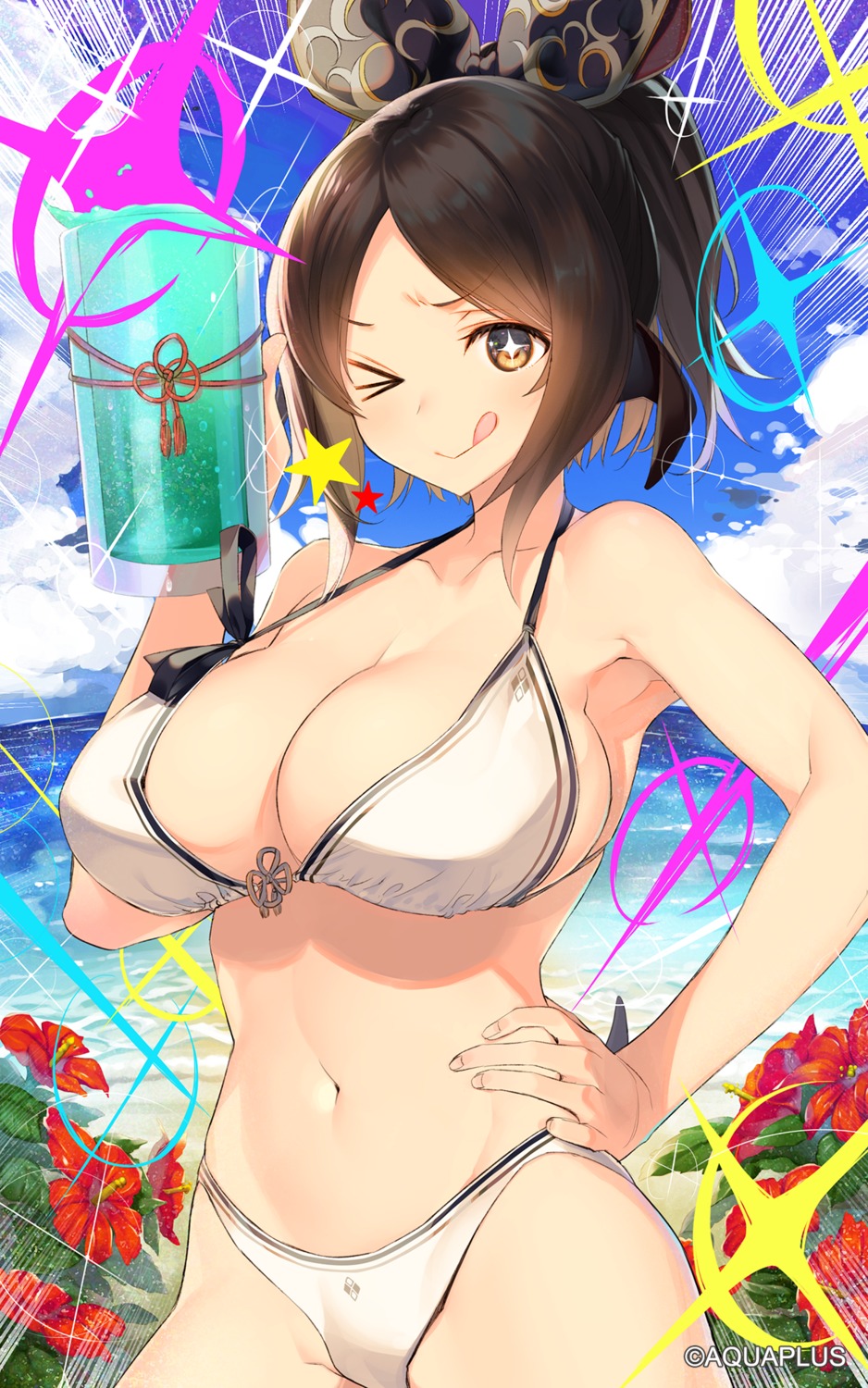 bikini cameltoe cleavage swimsuits tatami_to_hinoki utawarerumono