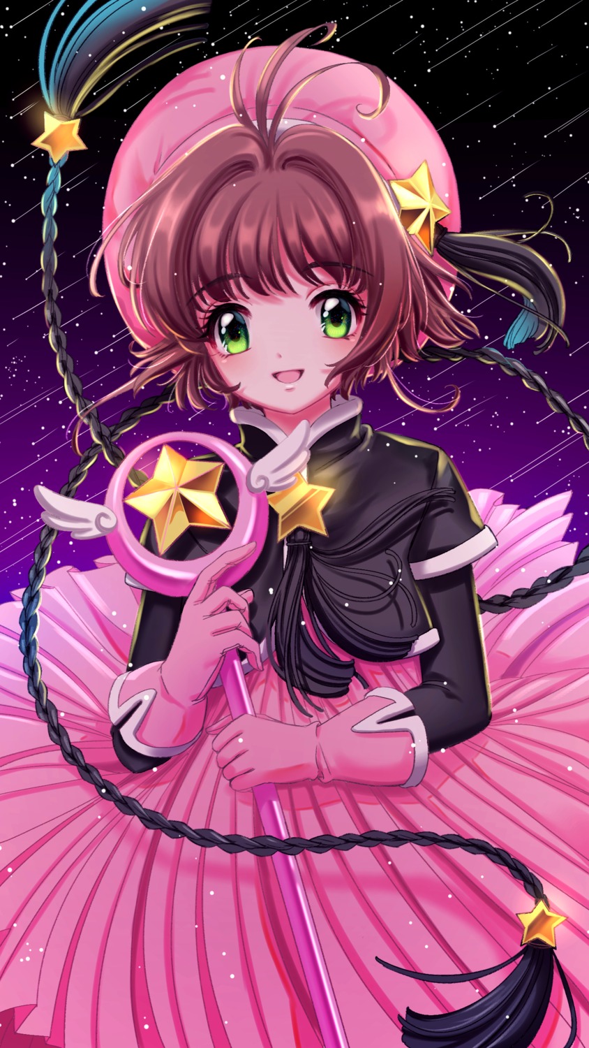 card_captor_sakura dress kinomoto_sakura kisumi_rei weapon