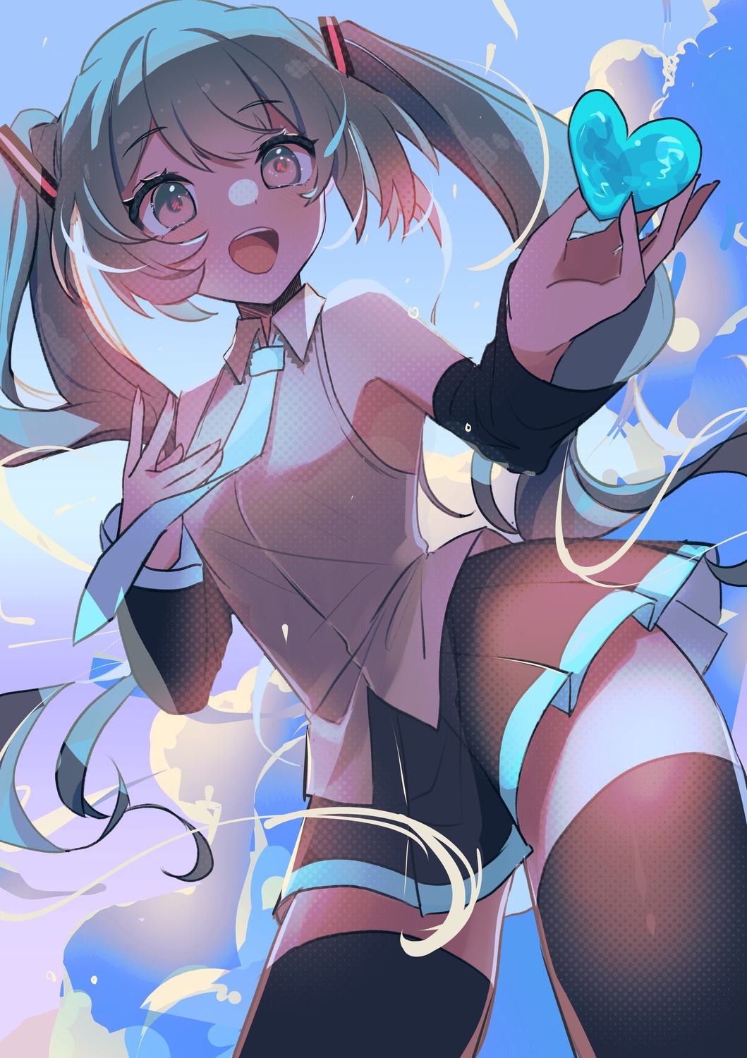 hatsune_miku thighhighs vocaloid witchdalisweet