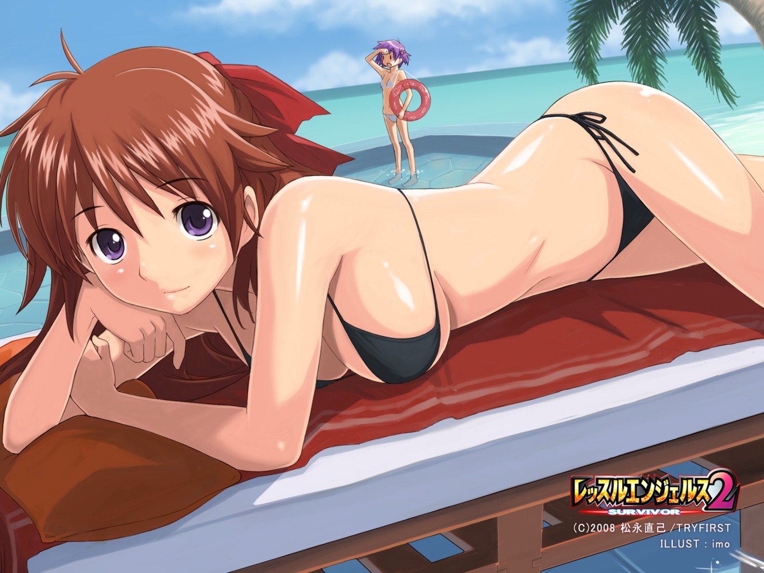 bikini cleavage imo muto_megumi swimsuits wallpaper wrestle_angels wrestle_angels_survivor_2