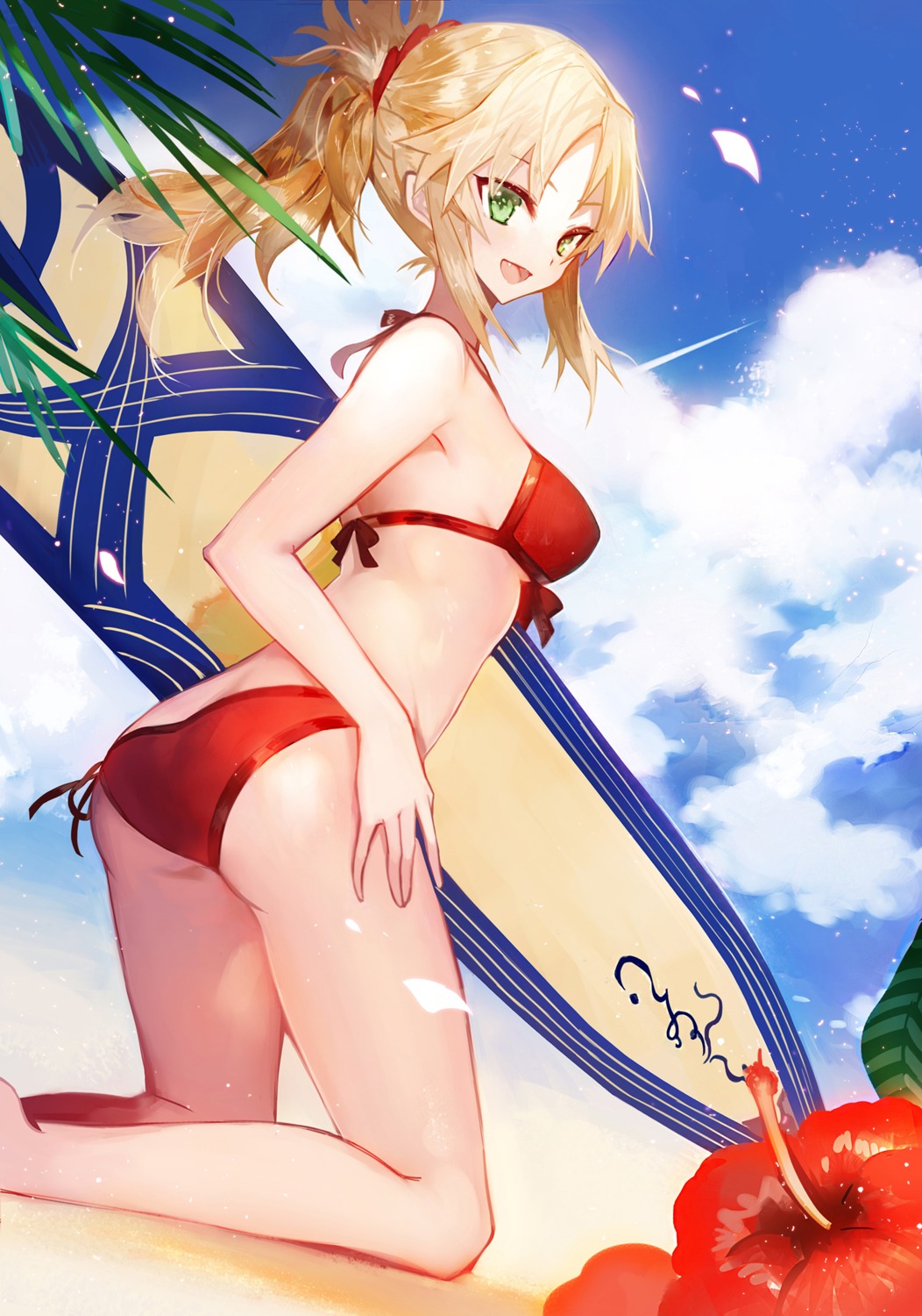 ass bikini fate/grand_order juexing_(moemoe3345) mordred_(fate) swimsuits