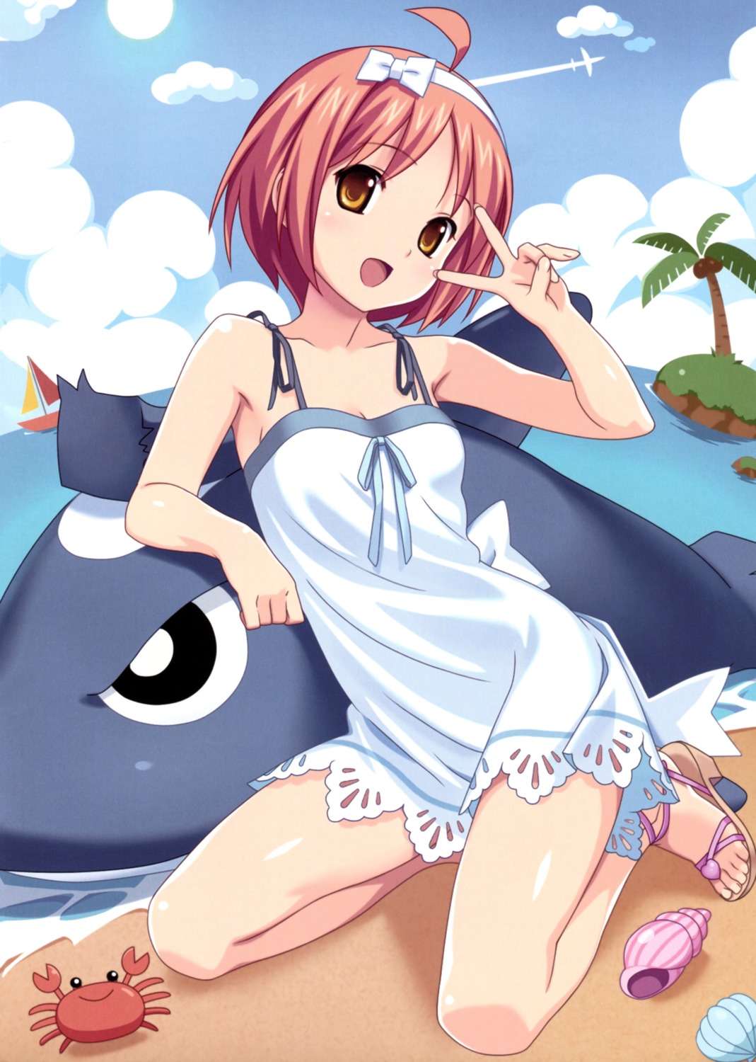 cleavage dress heels koutaro kusakari_natane summer_dress tropical_kiss