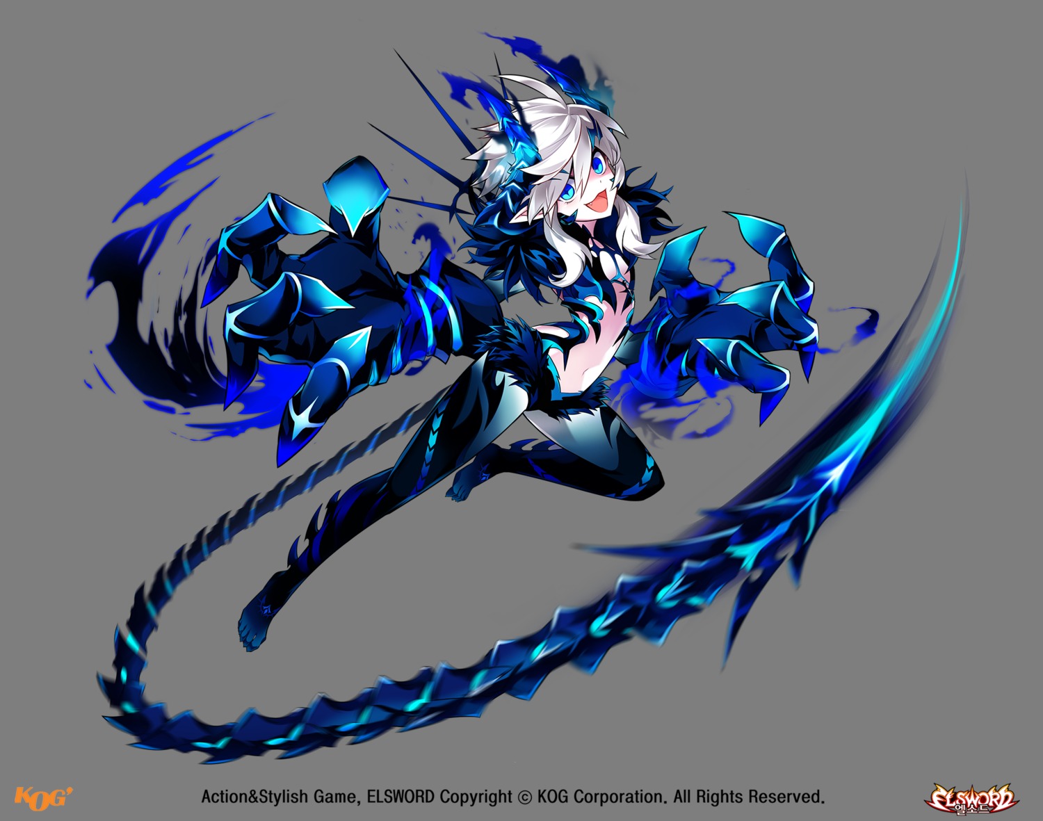 elsword horns lu_(elsword) pointy_ears tagme tail transparent_png weapon