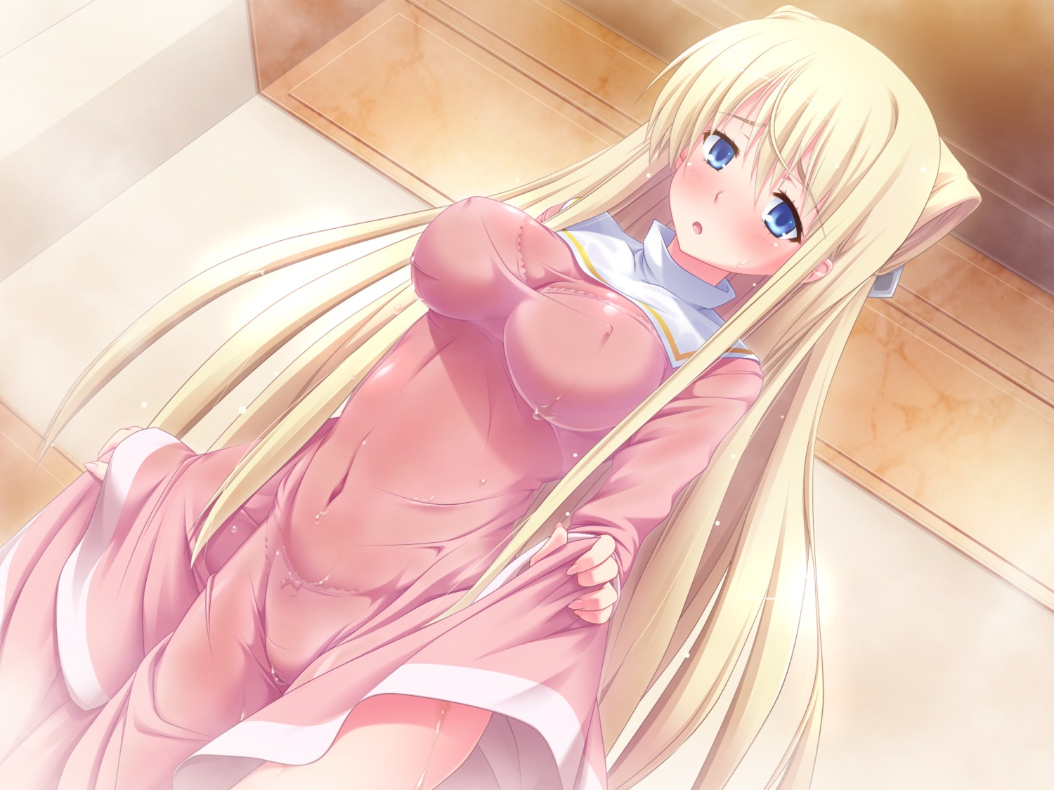 bra dress erect_nipples hal21 laura_stuart nun pantsu see_through skirt_lift toaru_majutsu_no_index wet_clothes