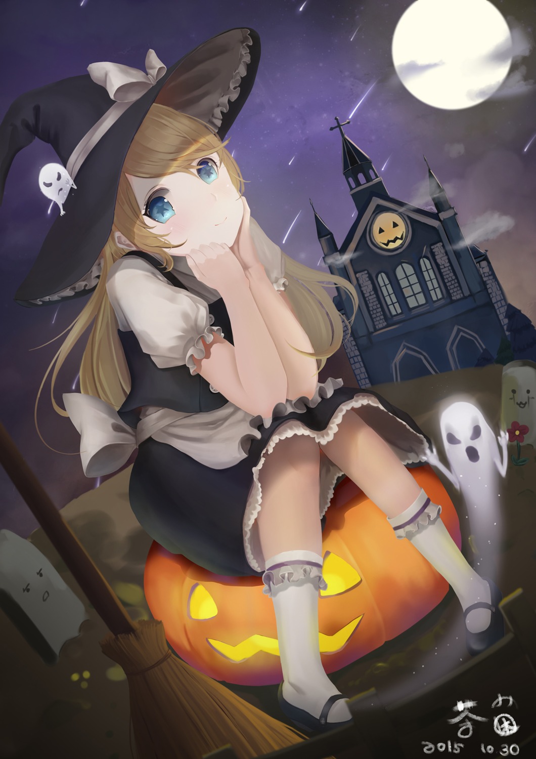 cha_jun halloween kirisame_marisa touhou witch