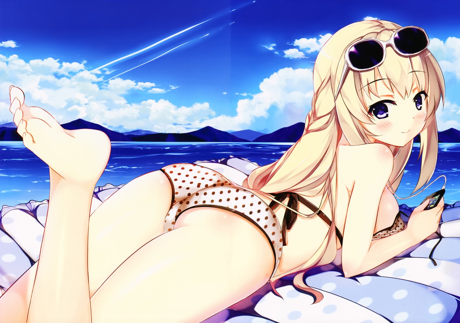 ass bikini choujigen_game_neptune color_gap color_issue feet kaho_okashii megane screening swimsuits vert