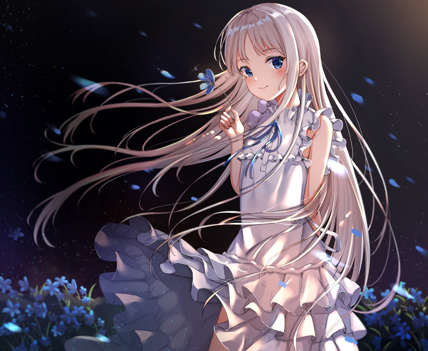 ano_hi_mita_hana_no_namae_wo_bokutachi_wa_mada_shiranai dress honma_meiko skirt_lift summer_dress xue_lu