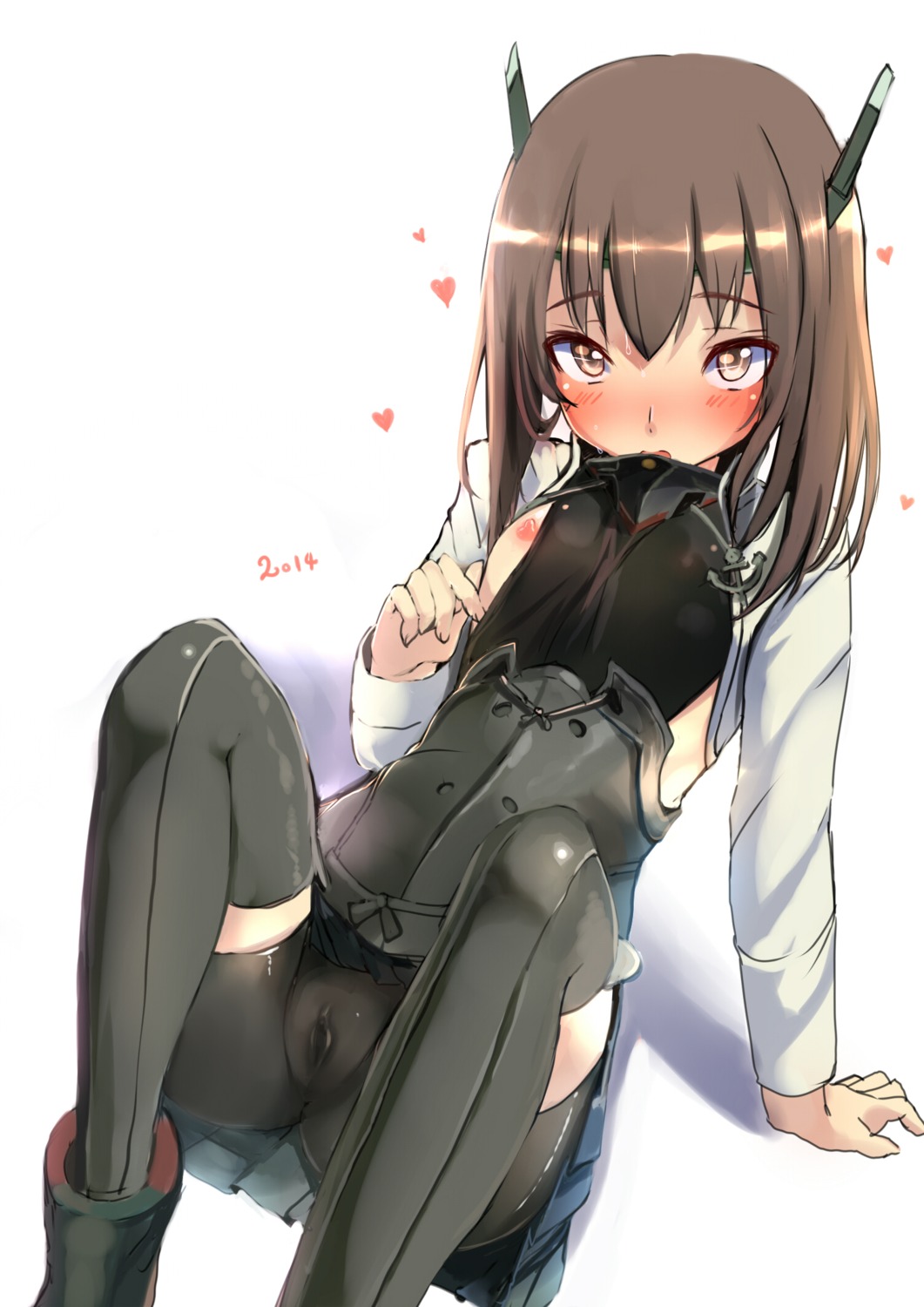 akasa_ai bike_shorts cameltoe kantai_collection loli nipples taihou_(kancolle) thighhighs