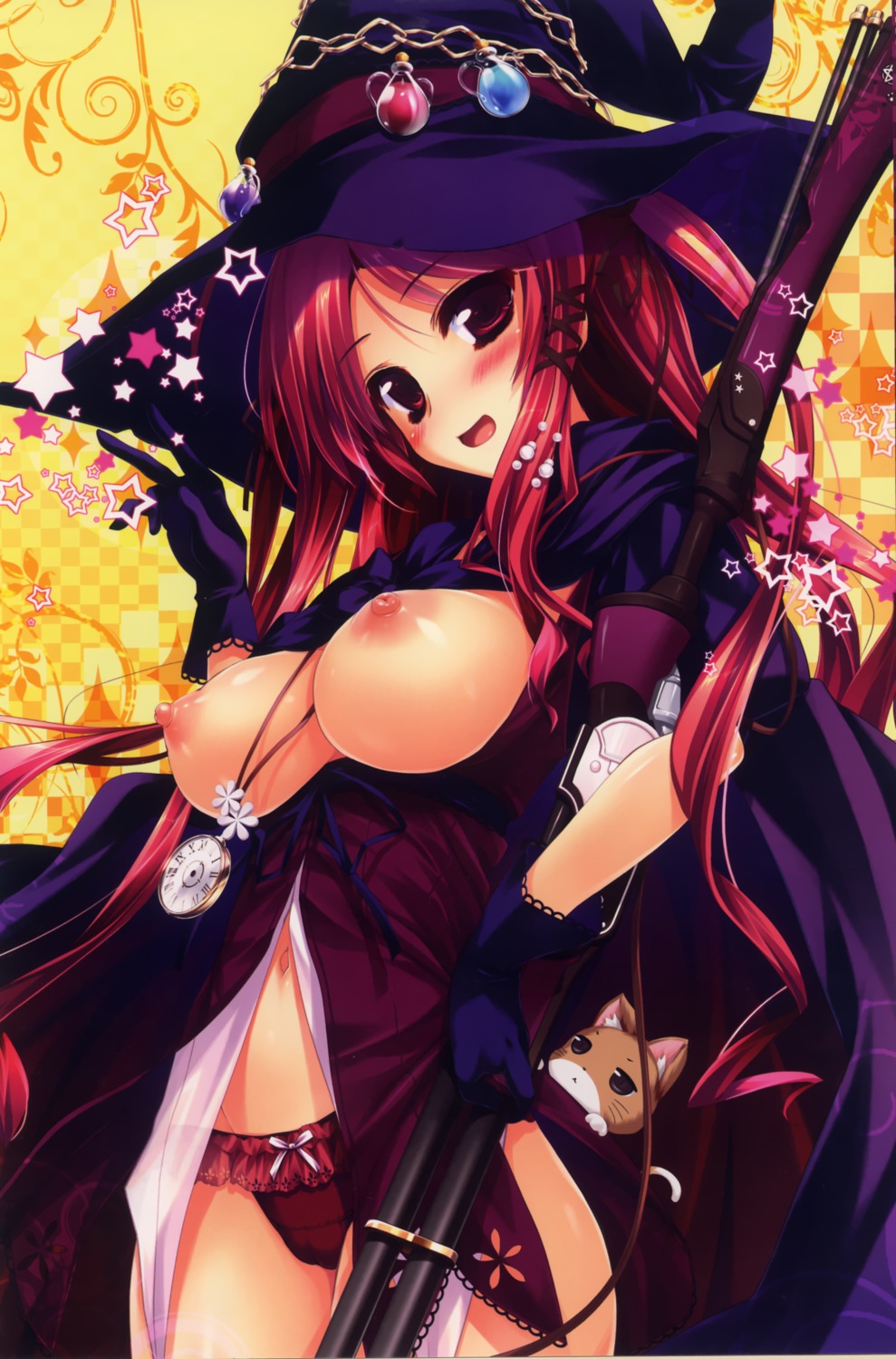 breasts cameltoe hinomiya_ayari neko nipples oshiki_hitoshi pantsu windmill_oasis witch witch's_garden