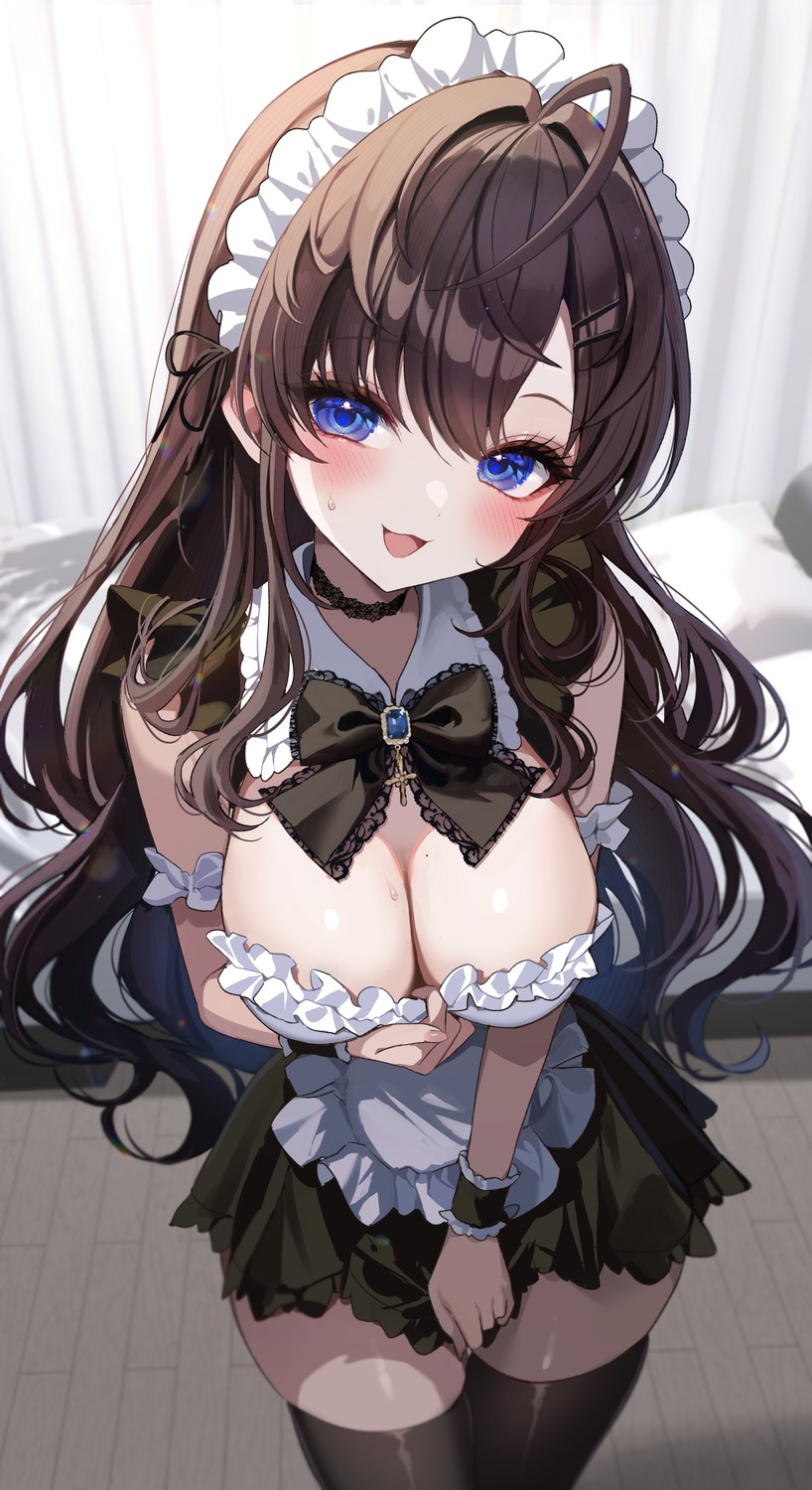 ichinose_shiki kudou_eru maid no_bra the_idolm@ster the_idolm@ster_cinderella_girls thighhighs