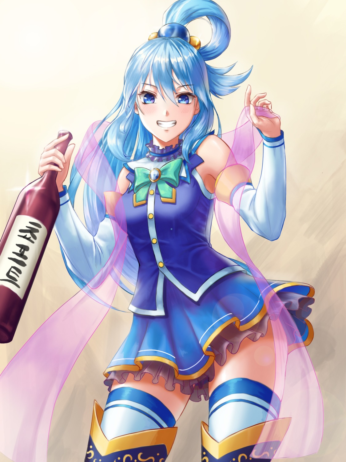 aqua_(konosuba) chyopeuteu kono_subarashii_sekai_ni_shukufuku_wo! thighhighs