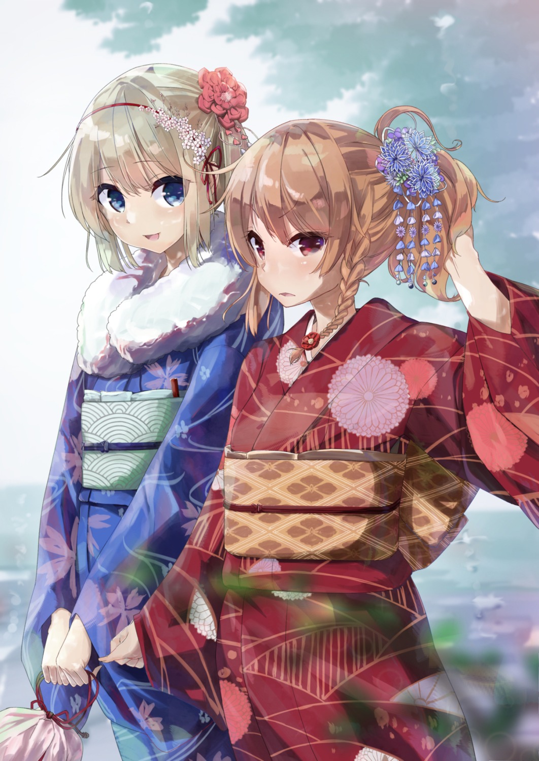 alice_margatroid dendenmushi kimono kirisame_marisa touhou