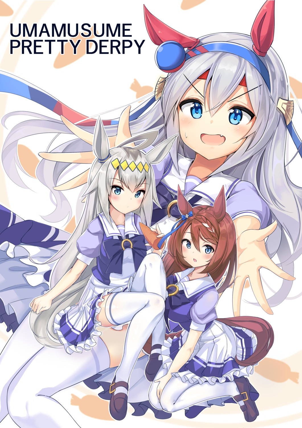 animal_ears j_young oguri_cap_(umamusume) seifuku super_creek_(umamusume) tail tamamo_cross_(umamusume) thighhighs uma_musume_pretty_derby