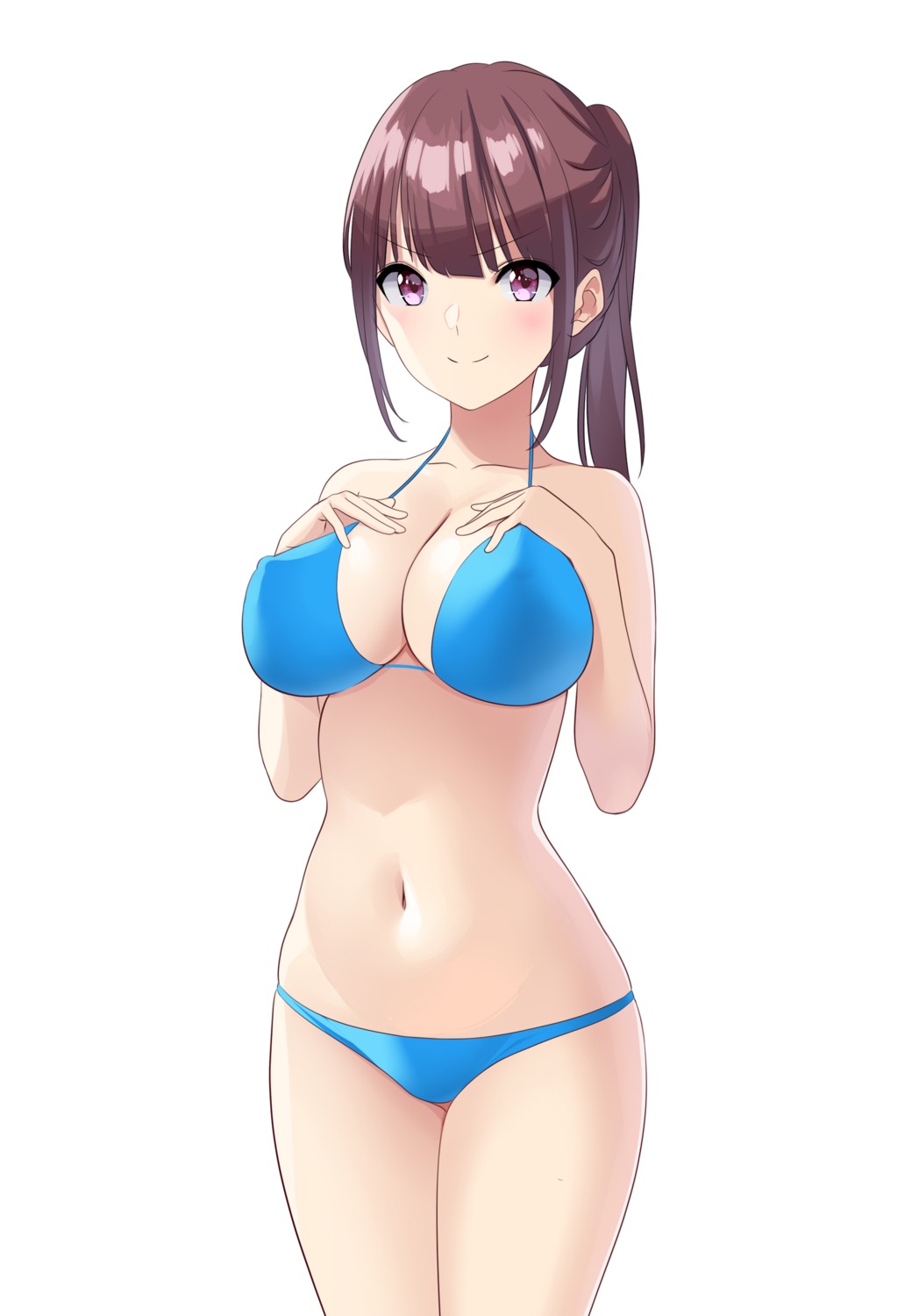 bikini breast_hold erect_nipples marui_koishi swimsuits