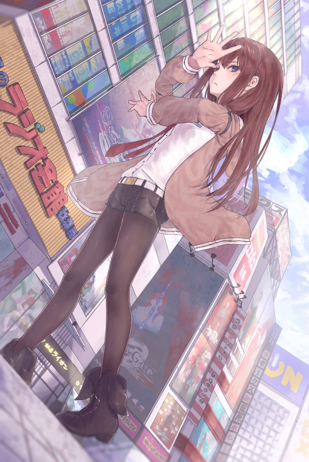 heels makise_kurisu pantyhose roki_(0214278) steins;gate