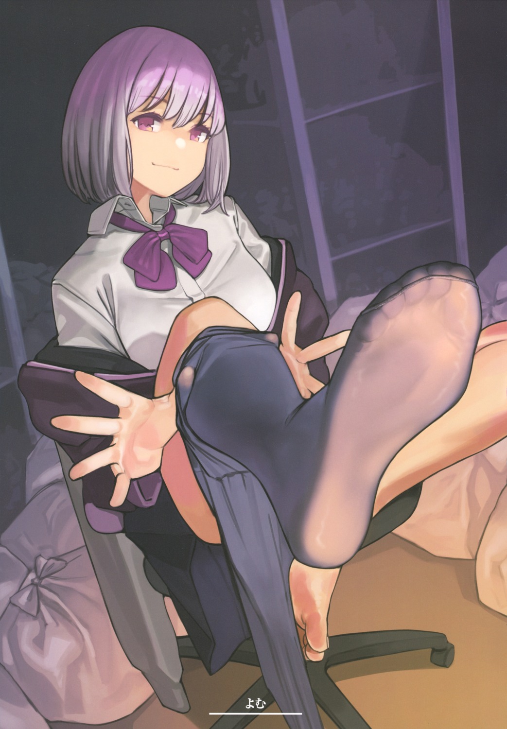 feet pantyhose seifuku shinjou_akane ssss.gridman undressing yom