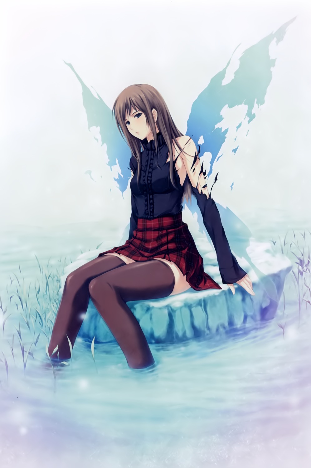 pianissimo shirakawa_ayane sugina_miki thighhighs torn_clothes wet wings