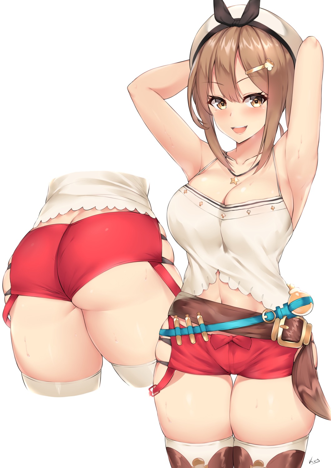 ass atelier atelier_ryza cleavage kuavera no_bra reisalin_stout thighhighs