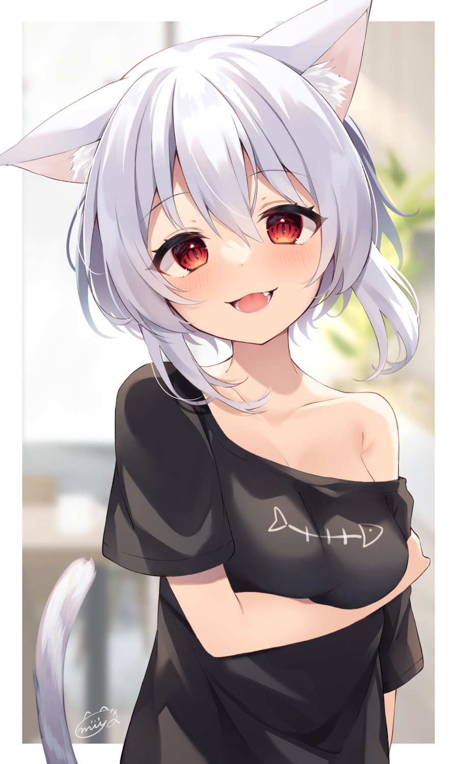 animal_ears miy@ nekomimi no_bra tail