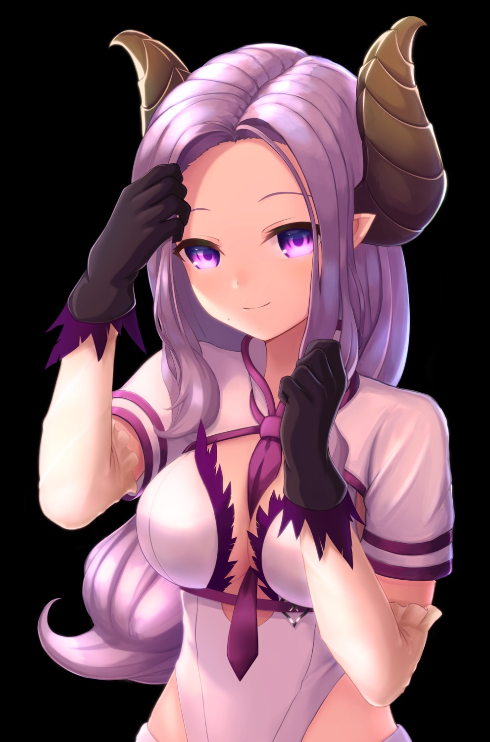 cleavage honey_strap horns nanashi_inc. no_bra pointy_ears saionji_mary yatarime