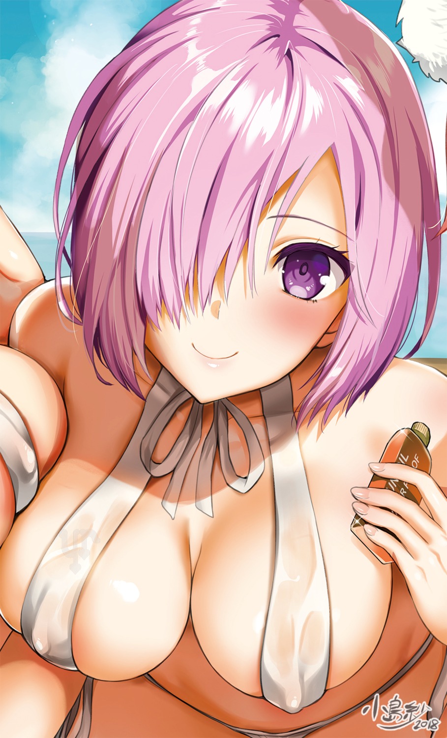 areola bikini erect_nipples fate/grand_order kojima_saya mash_kyrielight swimsuits