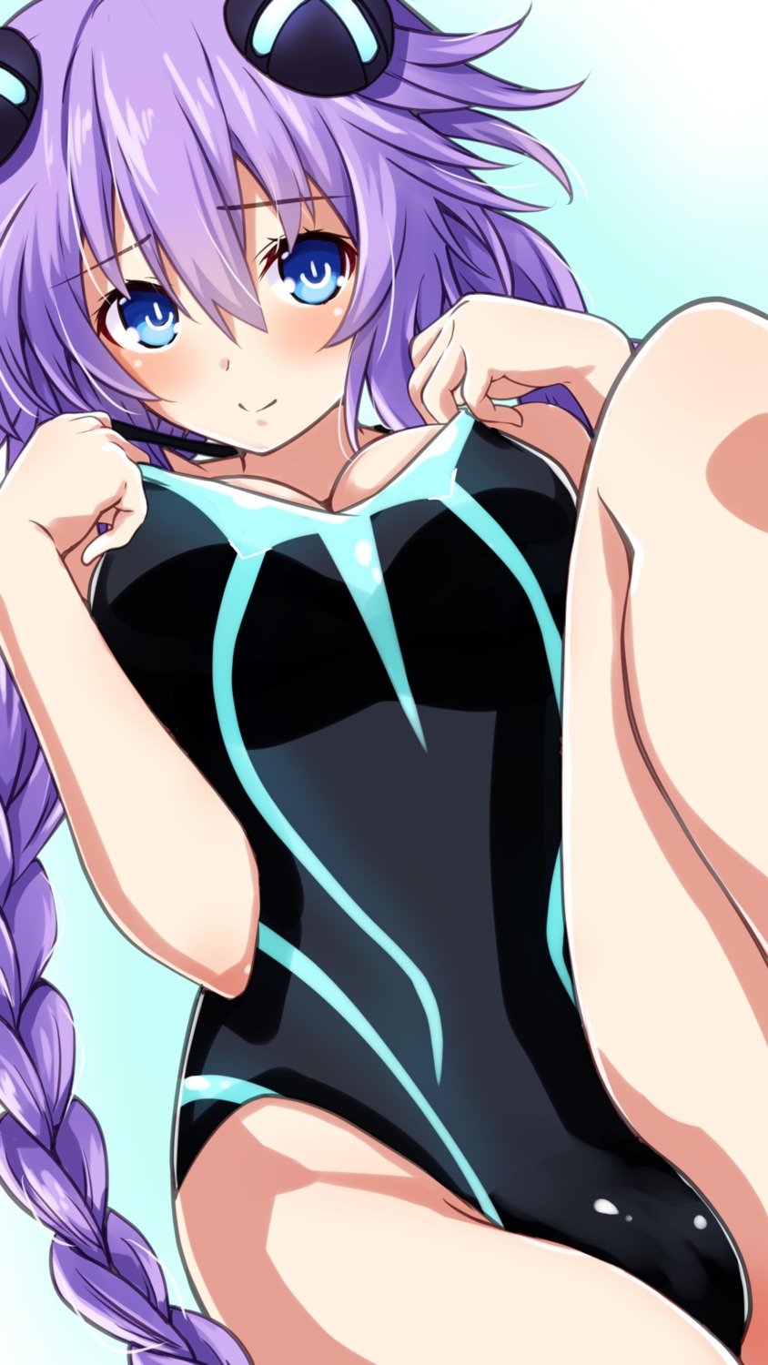 choujigen_game_neptune iwasi-r purple_heart swimsuits