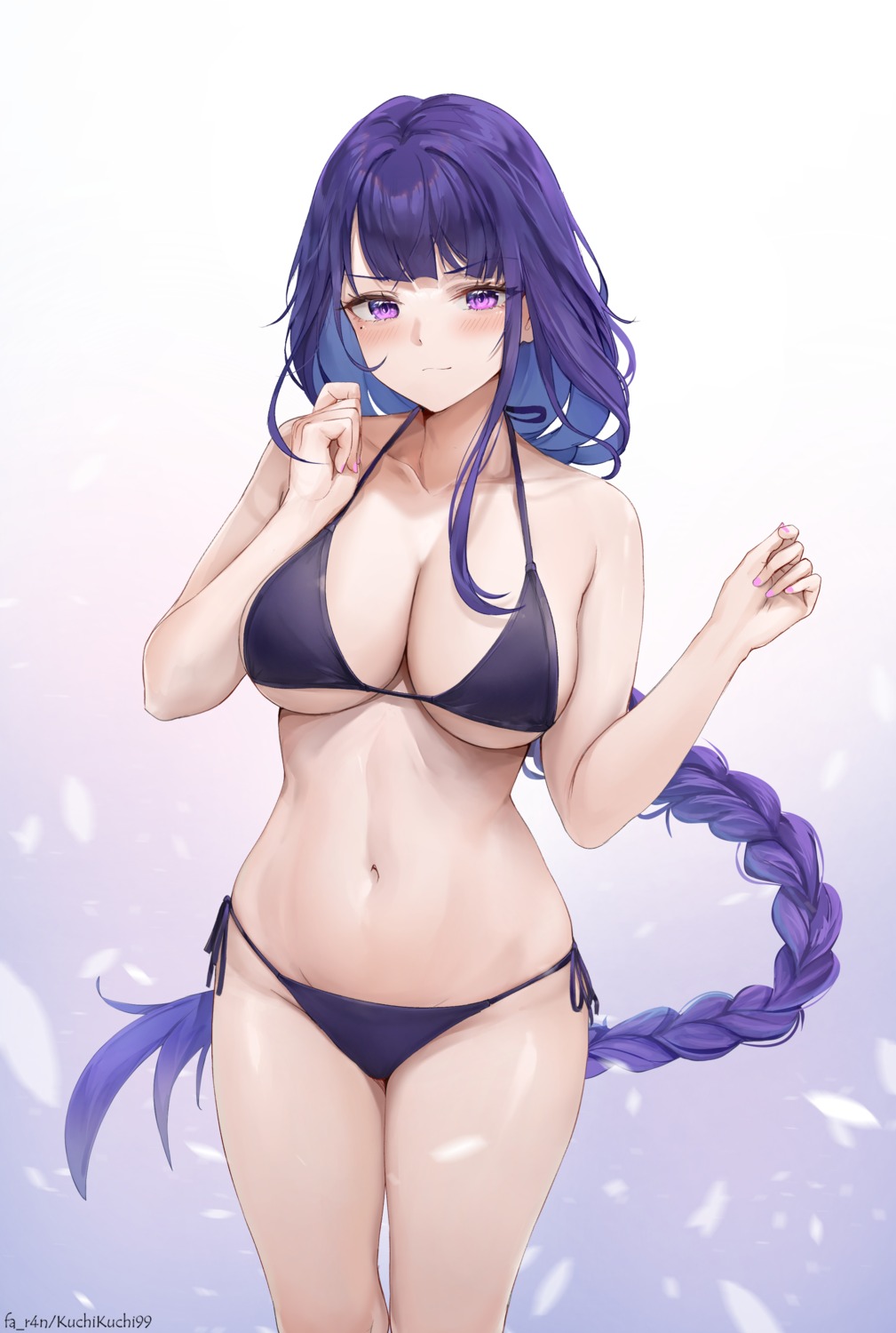 bikini faruhan genshin_impact raiden_shogun swimsuits